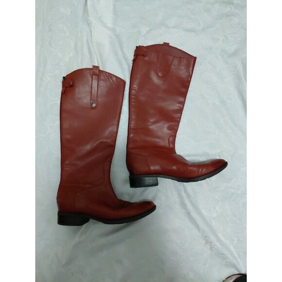 Sam Edelman Penny Whiskey Brown Leather Riding Boots Zip 10 M - Picture 2 of 16